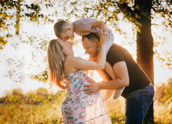 Happy family maternity photoshoot