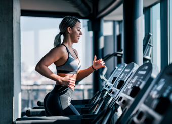 Woman running on a treadmill