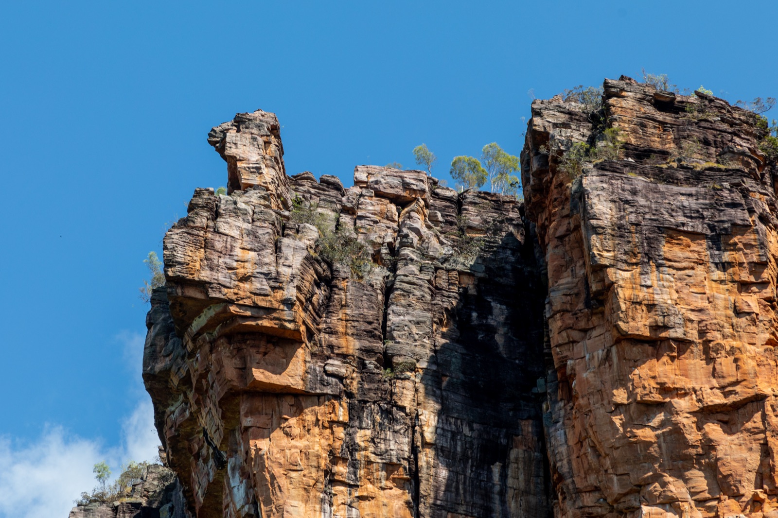 Jim Jim Falls plunging from the Arnhem Land escarpment into a pool below in Kakadu National Park