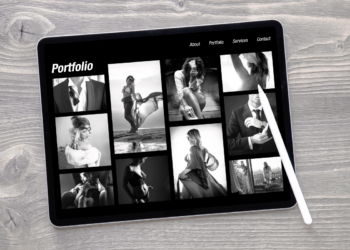 Photography portfolio website viewed on an iPad