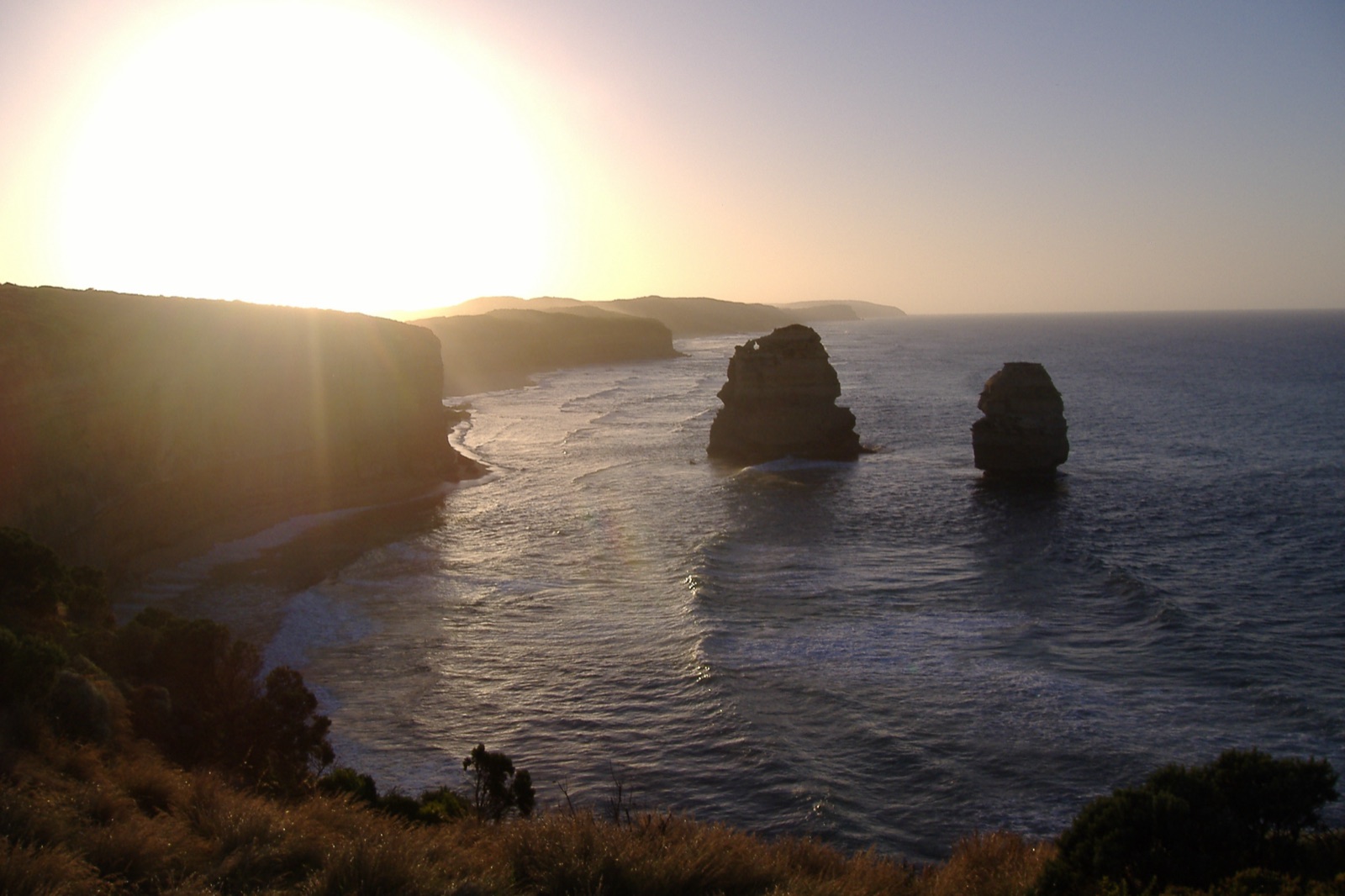 The Twelve Apostles limestone sea stacks rising out of the Southern Ocean along the Great Ocean Road